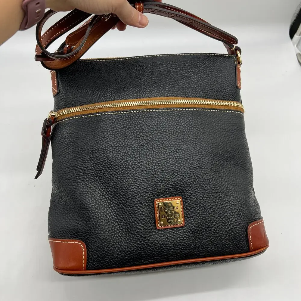 Dooney & Bourke Pebble Leather Crossbody Purse Black